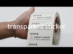 56um 1mil Hitam Matte Non Transfer High Residue Tamper Proof Label Untuk VOID